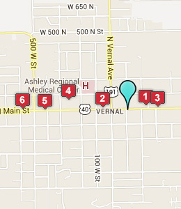 Map of Vernal, UT hotels