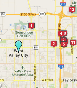 Map of West Valley City, IN hotels