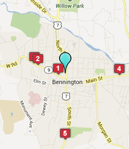 Map of Bennington, VT hotels