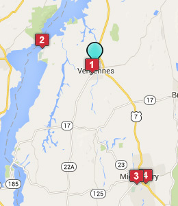 Map of Vergennes, VT hotels