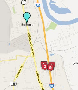 Map of Bellwood, VA hotels
