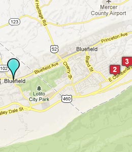 Map of Bluefield, VA hotels