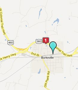 Map of Burkeville, NY hotels