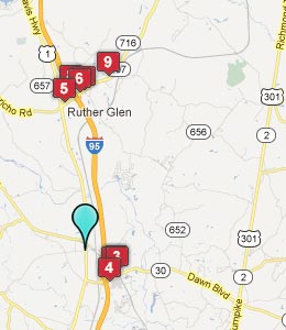 Map of Doswell, VA hotels