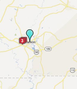 Map of Franklin, VA hotels
