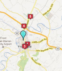 Map of Front Royal, VA hotels