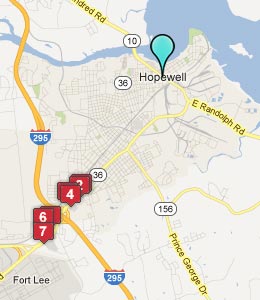 Map of Hopewell, VA hotels