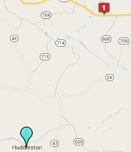 Map of Huddleston, VA hotels