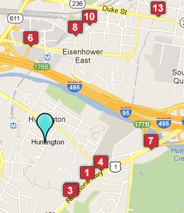 Map of Huntington, VA hotels