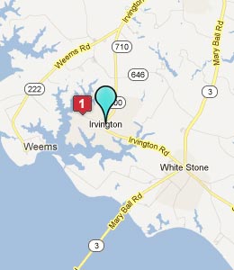 Map of Irvington, VA hotels