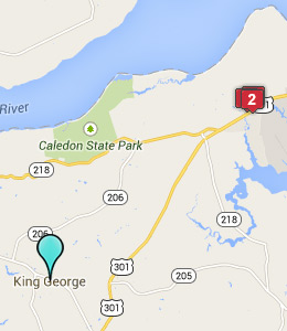 Map of King George, VA hotels