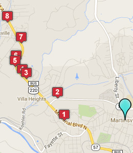 Map of Martinsville, VA hotels