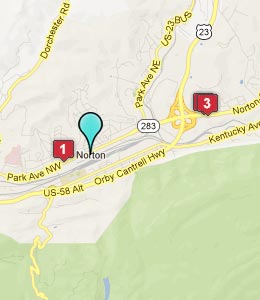 Map of Norton, VA hotels