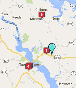 Map of Warsaw, VA hotels