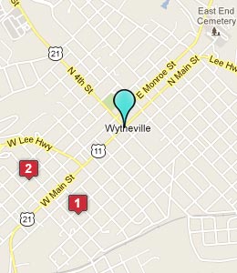 Map of Wytheville, VA hotels