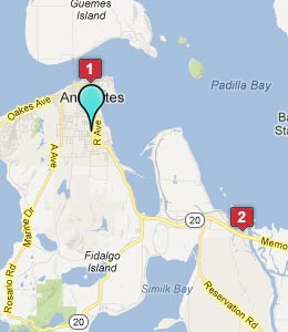 Map of Anacortes, WA hotels