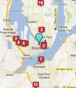 Map of Bremerton, WA hotels
