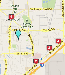 Map of Lakewood, WA hotels