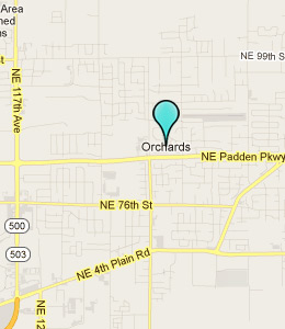 Map of Orchards, WA hotels