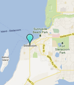Map of Steilacoom, WA hotels
