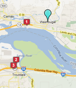 Map of Washougal, WA hotels