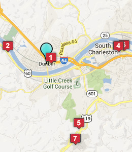 Map of Dunbar, IN hotels