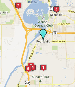 Map of Rothschild, WI hotels