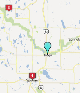Map of Trego, WI hotels