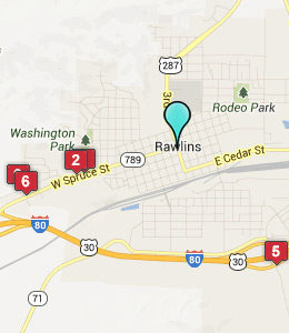 Map of Rawlins, WY hotels