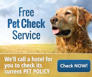 Free HotelGuides Pet Check Service - call us at 1-800-916-1392, and we'll call hotel to check its current pet policy